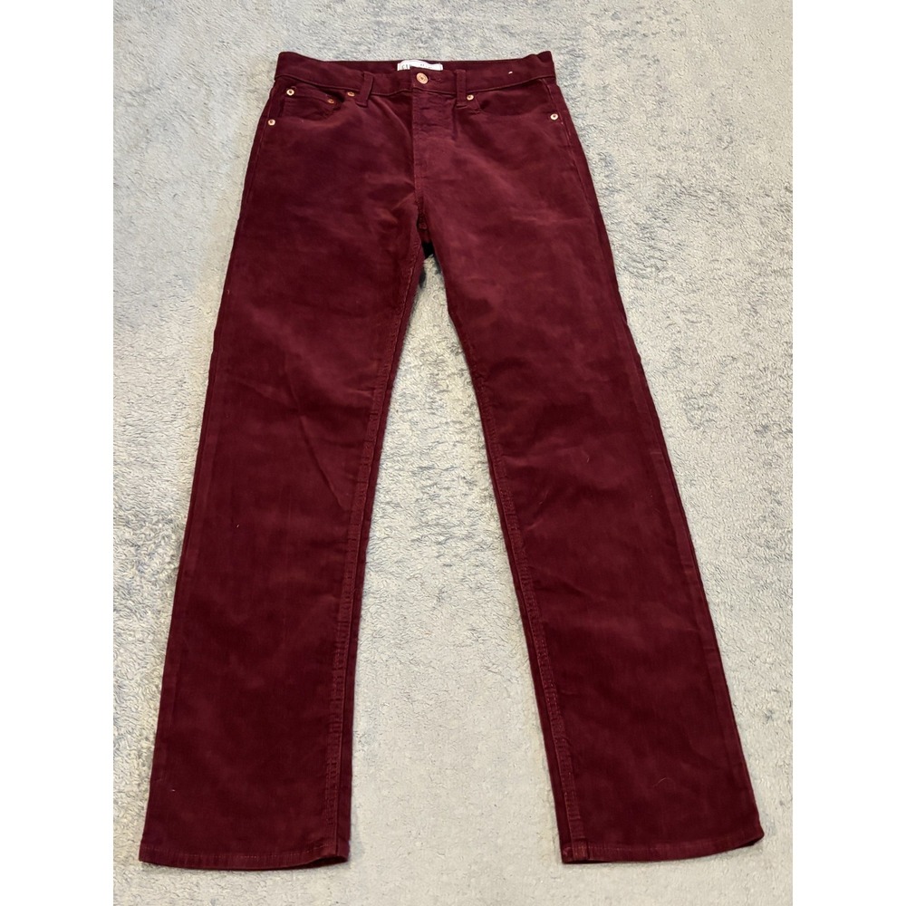 Gap Corduroy Pants Womens 27/4R Maroon Denim '90s Straight High Rise Stretch